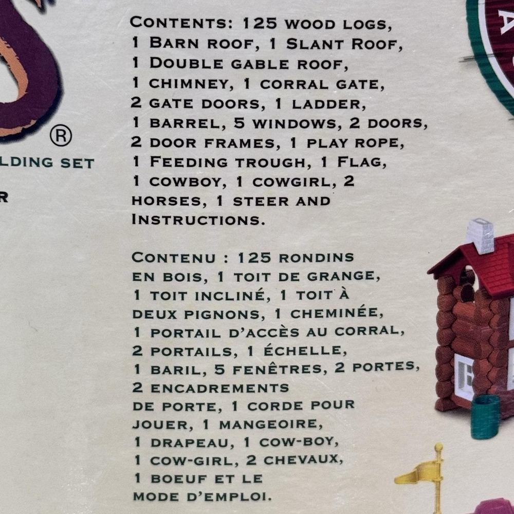Lincoln Logs Big L Ranch Wood 150 Pieces w/Canister & Instructions Missing 2 PC - Picture 10 of 13